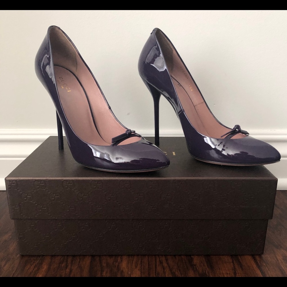 Gucci Patent Leather Vernice Crystal, Purple